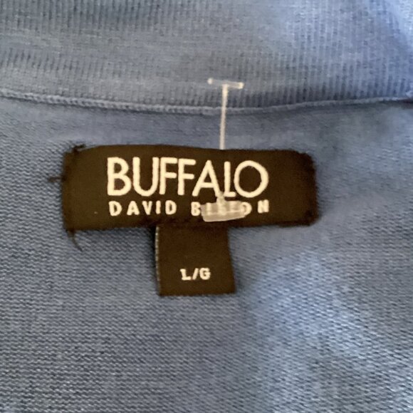 Buffalo David Bitton Women's Cold Shoulder Cowl Neck Top LG Blue 90s - Picture 5 of 7